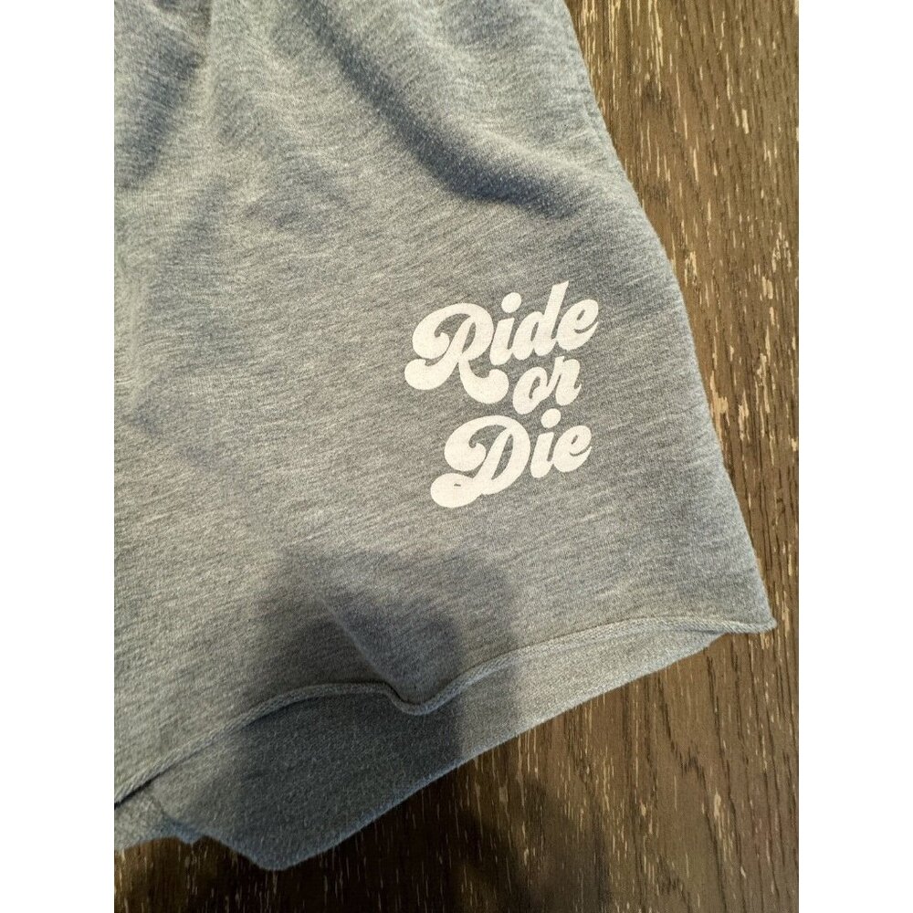 Show Me Your Mumu Ride or Die Gray Graphic Sweatshirt Short set Oversized Small - Picture 10 of 16